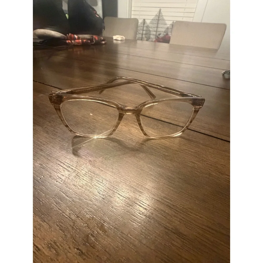 Warby Parker Hughes M 207 52-17-140 Translucent Amber Square Eyeglasses Frames